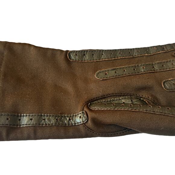 Vintage 1997 Isotoner Aris 115 Gloves Women's One Size Brown Soft Acrylic Lined - Picture 7 of 8